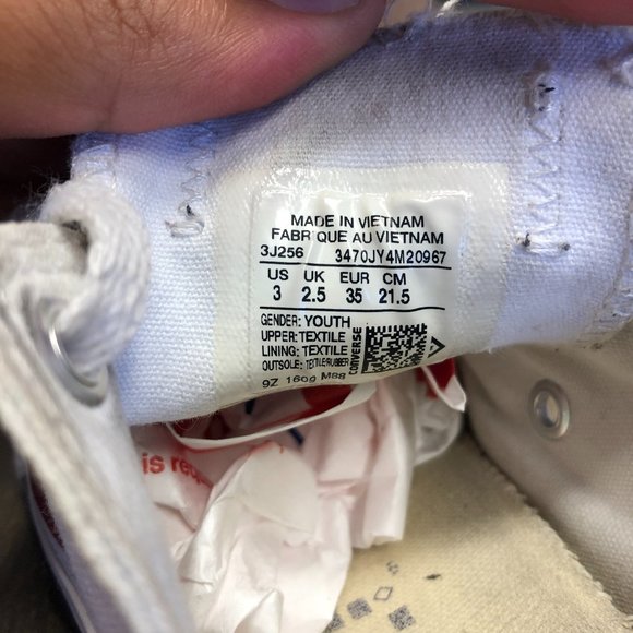 ~Used W/O Box! Youth Converse Chuck Taylor All Star Low GS Optic White Size 3Y - Picture 6 of 6